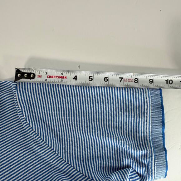 Tommy Bahama Men's Striped Polo Shirt, Blue/White, Size M - Marlin Logo - Picture 6 of 14